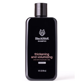 Black Wolf Thickening & Volumizing Hair Shampoo for Men - Strengthening Hair Care Products for Volume & Body with Biotin, Keratin & Hydrolyzed Rice Protein - Curly, Straight, Oily & Dry Haircare