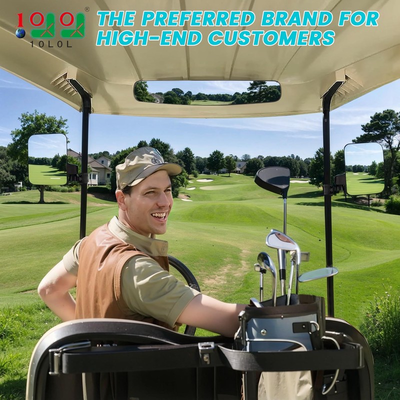 10L0L Golf Cart Mirror Sets -No Drilling Side Mirrors,Wide Angle