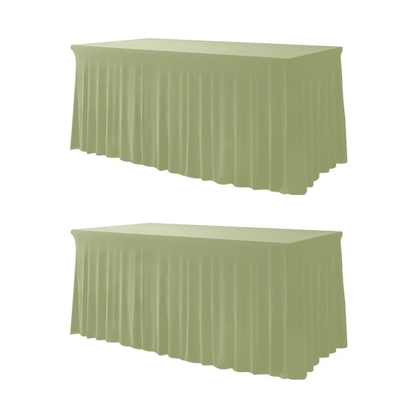 Your Magic Moment Sage Green Table Cloth Rectangle Table Skirts