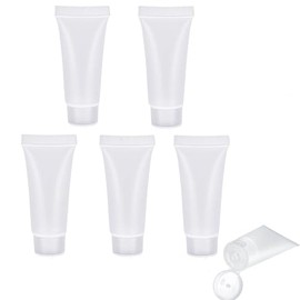 MORICOH 5 Stück Transparenter Nachfüllbare Leere Tuben, Probenbehälter, Leere Flüssige Foundation-Tuben für Reisen und DIY-Projekte,DIY Lipgloss,Balsam,Kosmetik (50ml)