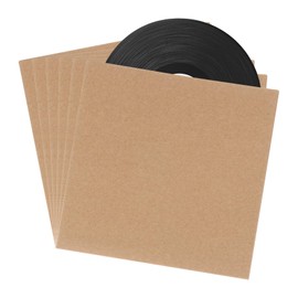 sourcing map 10 Pcs 7" Vinyl Record Jackets,Kraft Paper Vinyl Outer Sleeves Album Protector Covers for LP Vinyl Records Collections Storage,Khaki
