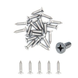 NUZAMAS 100X 14G*19 304 Stainless Steel Self-Tapping Screws Cross Flat Countersunk Head Wood Screws