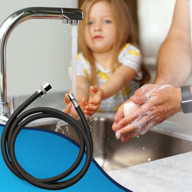 Universal Shower Hose Black 150 cm 1/2 Inch x M15