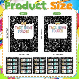 Gueevin 40 Set Student Homework Folder Labels for Homework Take Home Folder Covers Label with Leave at Home, Send Back to School Sticker Thermal Printed for Office Classroom