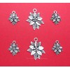 Unbranded 9 pcs ANT SILVERTONE Christmas POINSETTIA SETS Charms Pendants