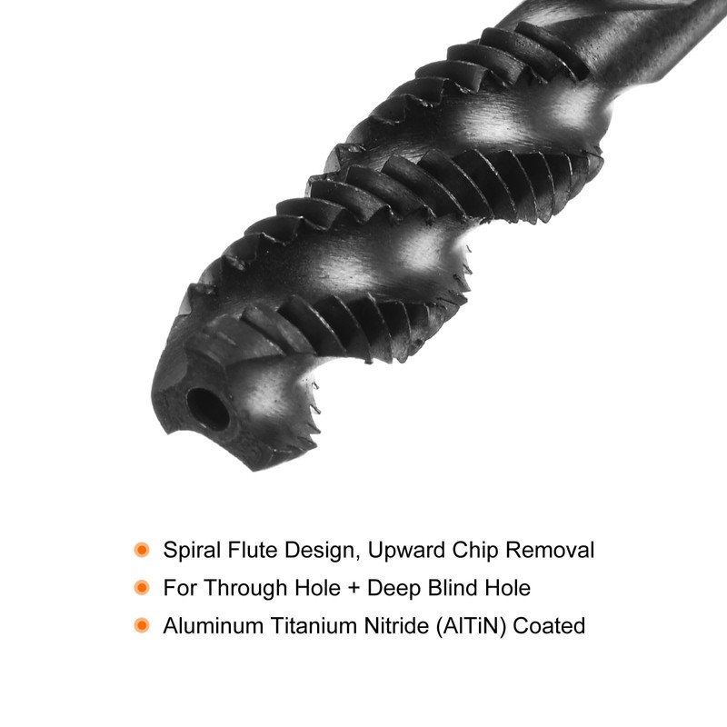 sourcing map 5pcs Metric Spiral Flute Tap Set M3 M4