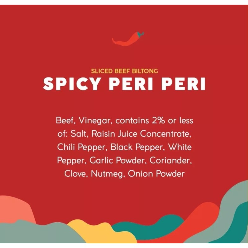 Stryve BILTONG Spicy Peri Peri 100% All Natural Beef W/