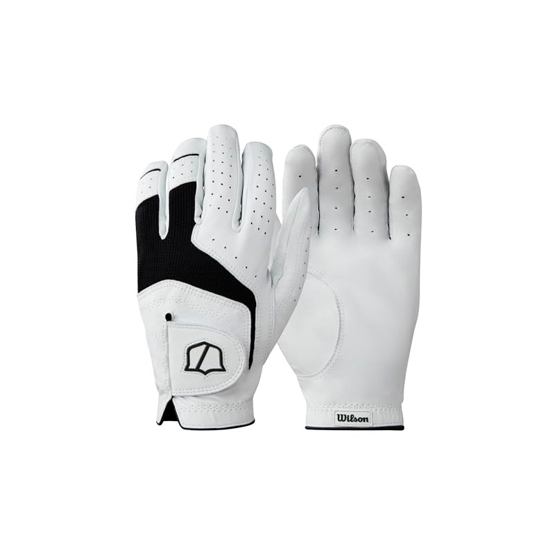 WILSON Staff Conform Men's Golf Glove, Right Hand, White/Black, Small