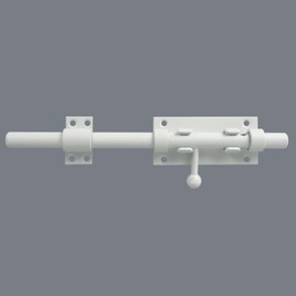 Alise SUS304 Stainless Steel Slide Lock Gate Latch - Thickened Heavy Door Security Bolt - 10 Inch White Barrel