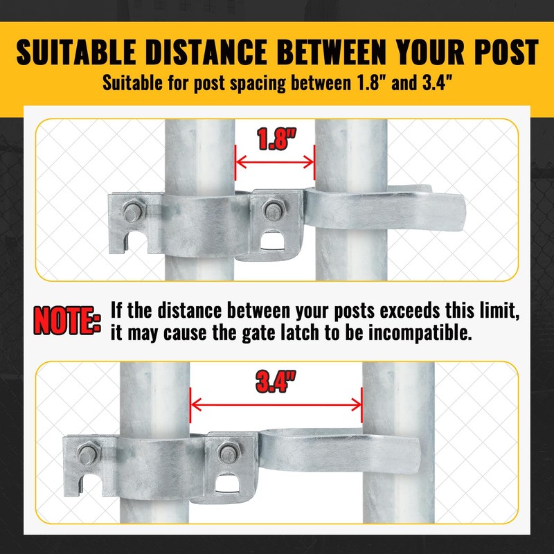 VIVIDA 1-3/8" Chain Link Gate Hinge Kit, Include Male &