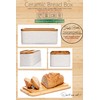 Engraved Ceramic Bread Box for Kitchen Countertop - Multipurpose Bread