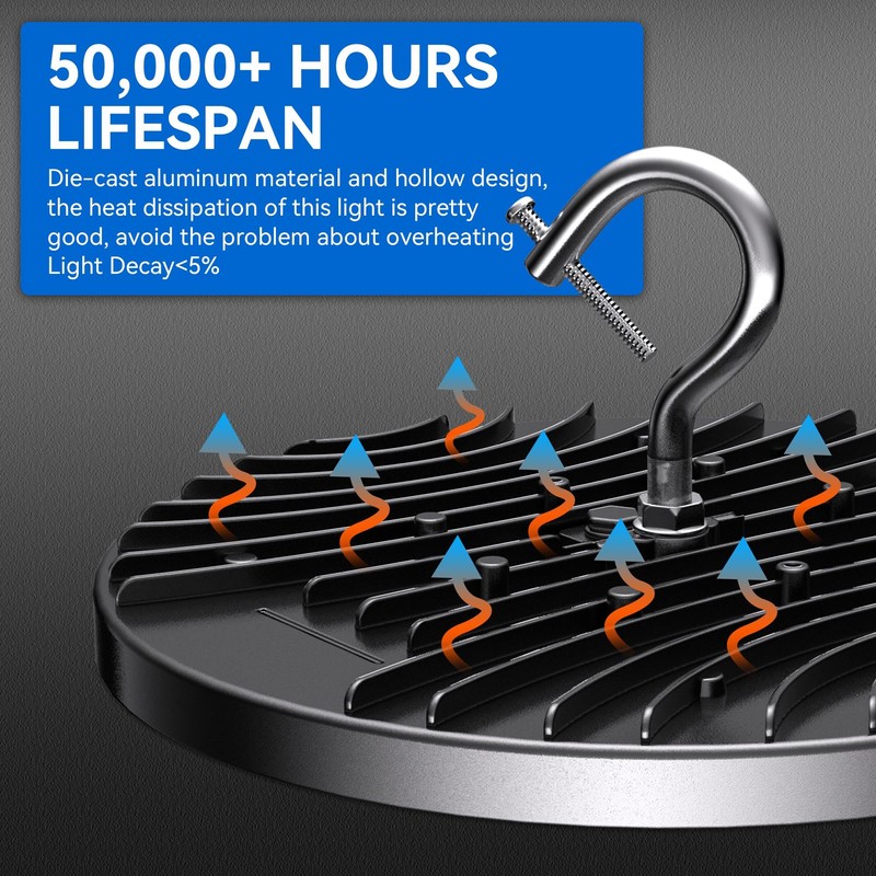 4 Pack LED High Bay Light 150W, 21000lm, 6000K Daylight