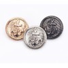10Pcs Clothes Buttons - Metal Boat Anchor Pattern Sewing Buttons