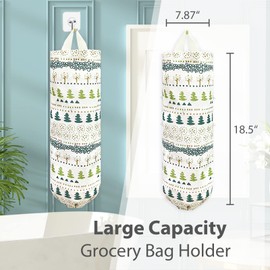 Plastic Bag Holder，Reusable Grocery Bag Holder，Wall Mount Plastic Bag Organizer Shopping Bags Carrier，Washable Large Grocery Bag Storage Dispenser ​for Home Kitchen Travelling Decor, 1 Pack，Grass