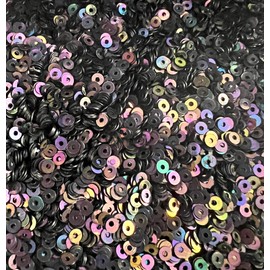 5mm / 6mm Round AB Translucent Metallic Opaque Craft Sequins Assorted Colours (Black Peacock AB, 5MM)