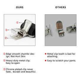 PAPA LEGGENDA X-Back 2Inch-Wide Heavy Duty Suspenders for Men with 4 Ultrastrong Clips, Full Elastic Braces for Men, Adjustable Work Suspender for Big & Tall, One Size Fits All, Solemn Black