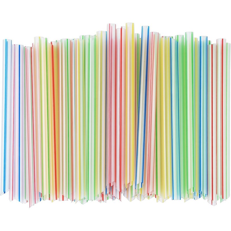 Individually Wrapped Fat Boba Drinking Straw Rehab Clear with Color