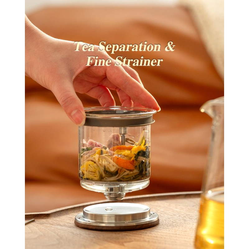 ZENS Magnetic Tea Pot, Enchanted Glass Teapot with Infuser and