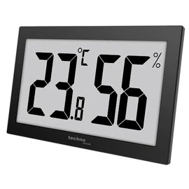 Technoline WS9465 Office Thermometer, Hygrometer, Temperature and Humidity Monitoring, Very Easy to Read Display, Black, with Jumbo LCD for Office, Hotel Foyer