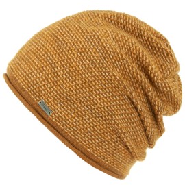 Faera Unisex Winter Hat, Warm Lined Winter Beanie, Fleece Lining, Winter Knitted Hat, One Size - mustard