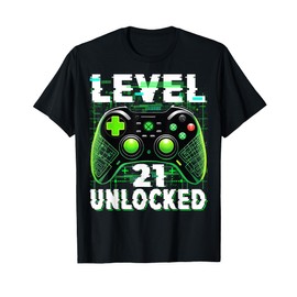 Level 21 Unlocked Shirt Funny Video Gamer Geek 21st Birthday T-Shirt