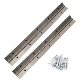 MLHpeak Heavy Duty 304 Stainless Steelpiano Hinges Continuous Hinges 12" 2 Packs with Screws (2, 2 inch/300 mm)