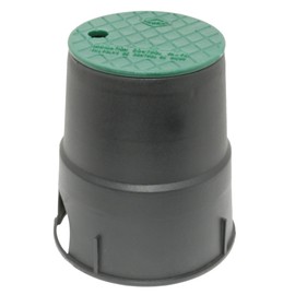 Dura Round Valve Box - Size : 6" - Color : Black Box/Green Lid