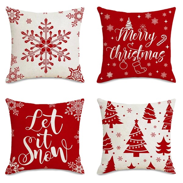Christmas Cushion Covers 45 x 45 Set of 4 Christmas
