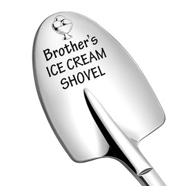 Yaozeio Ice Cream Scoop Spoon - Silver, Stainless Steel - Brother Gifts for Men, Big Little Brother, Graduation, Birthday, Thank You, Ice Cream Lover