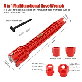 LUODAKA 14-in-1 Multi-functional Wrench, Sink Wrenchs with Comfortable Grip, Anti-Slip, Under Sink Wrench Faucet Tool for Toilet, Sink, Bathroom, Kitchen Plumbing Installation and Repairs