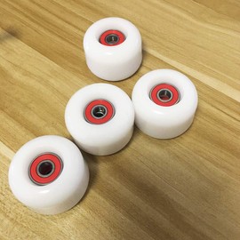 Rayauto Sport Skateboard Wheels Kit-4pcs 50mm X 35mm 83A White Soft Cruiser Wheels 8pcs High Speed Precision ABEC-9 Ball Bearings 4pcs Spacers