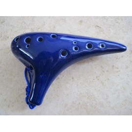 Utopia Ceramic Dark Navy Blue Ocarina Ceramic Alto C - Easy to play Good for beginners