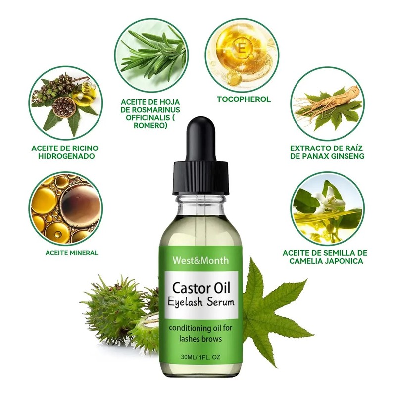 Tratamiento Para Pestañascejas Sérum Aceite Ricino 30 Ml B