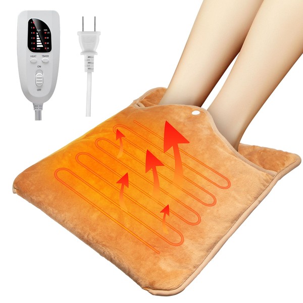 Ninonly Foot Warmer, Electric Foot Heater, Electric Foot Heater, Electric Hot Mat, Double-Sided Heating, 6 Temperature Adjustment, 4 Stage Timer, Machine Washable, Energy Saving, Cold Protection, PSE Certified, For Home/Office Use, Japanese Instruction M
