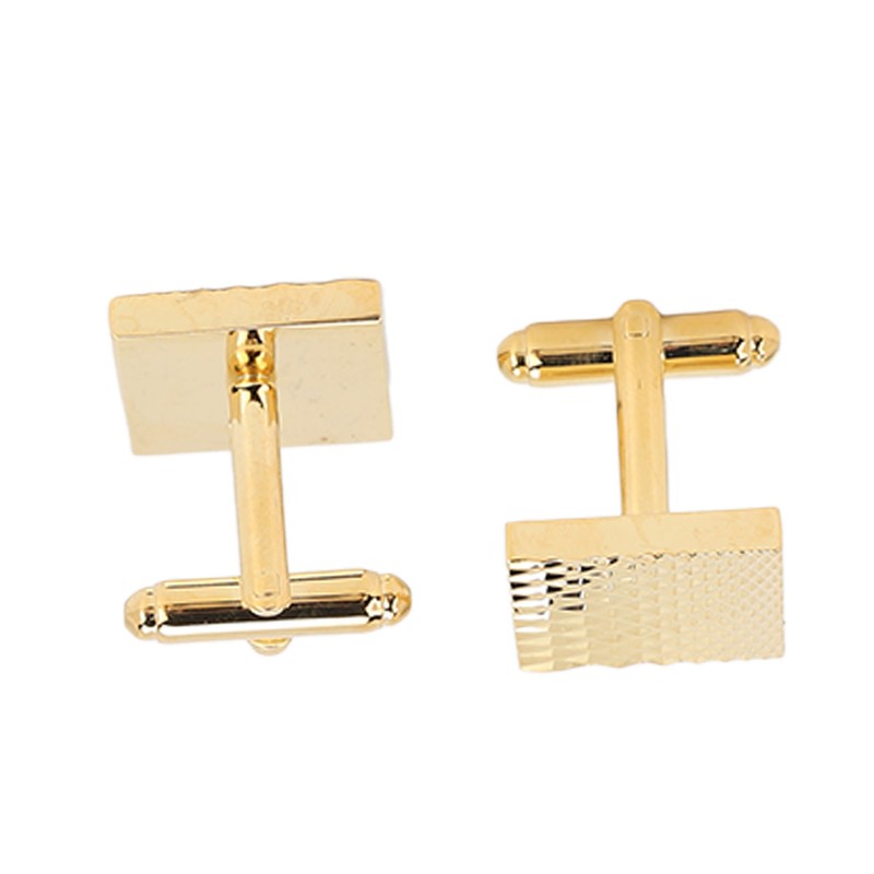1 Pair French Cufflinks Double Layer Electroplating Polished Brass Gold