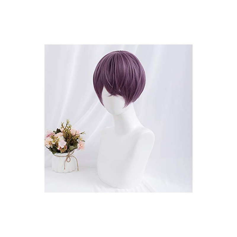 Full Wig, Men's Wig, Harajuku Style, Purple, Shot Wig, Seminarong,