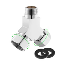 Add-A-Tee G1/2" Hose Connector Adapter for Angle Valve Adapter Shower Arms Toilet Bidet Sprayer Hose Fittings (3 Way Y4)