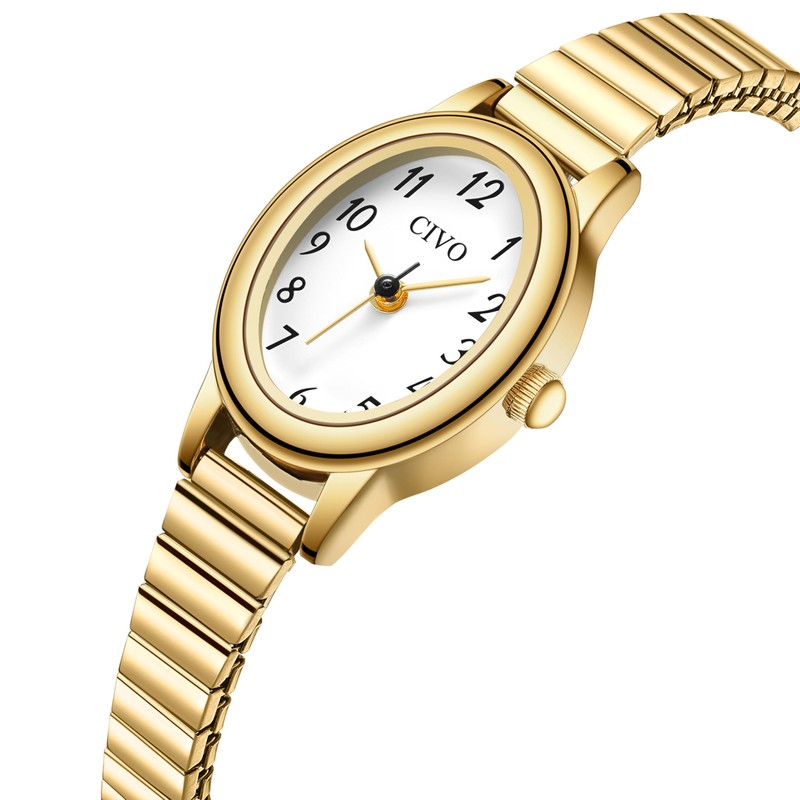 CIVO Small Gold Watches for Women: Stretch Expansion Band Easy