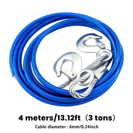 Anwangda Easy Quick Fit Breakaway Cable, Caravan Breakaway Cable,1m 3t Heavy Duty Trailer Safety Cable with 2 Carabiners for All Common Braked Trailers