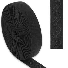 5 Yards 20mm Silicone Gripper Tape for Clothing,Elastic Ribbon,Silicone Grip Tape Gripper Elastic Band Non-Slip Ribbon Black Stretch Rubbers Straps DIY Garment Sewing Crafts Sportswear Shorts