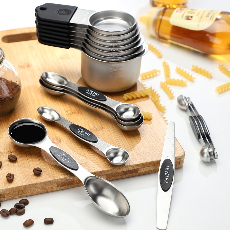 YAMOLIN Magnetic Measuring Cups Set 7 Stainless Steel Stackable Nesting