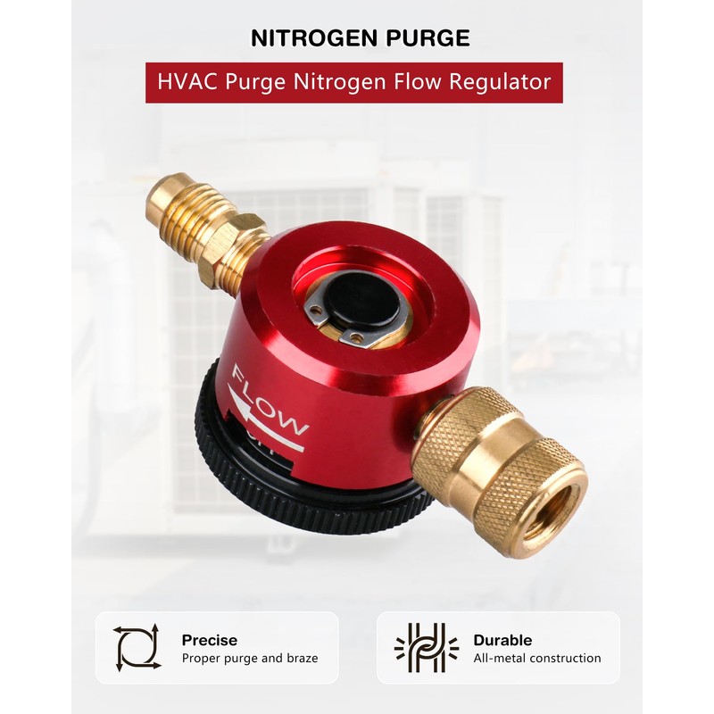 Nitrogen Purging Tool,Hvac Tool for Quickly And Easily Adjusting Nitrogen,Red