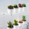 3-Tier Clear Hanging Window Plant Shelves 16In, Height Adjustable Acrylic