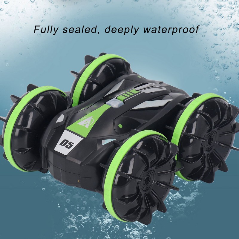 Amphibious Remote Control Car Waterproof Rechargeable Double Sided Tumbling RC