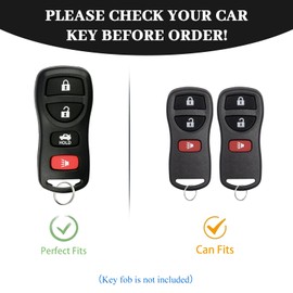OFF WE GO for Nissan Key Fob Cover, TPU Key Fob Case Fit for Nissan Xterra Titan 350Z Quest Altima Maxima Murano Armada Sentra Versa Infiniti QX56 FX35 FX45 EX35 G35 Smart Car Key(Silver Black)