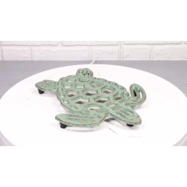 Ebros Gift Nautical Marine Verdigris Giant Sea Turtle Rustic Cast Iron Wall Or Table Trivet