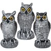 3-Pack Owl Decoys for Bird Deterrent - Weatherproof Bird Repellent