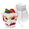 Legredic 30 Pack 3.5 oz Square Dessert Cups with Spoons,