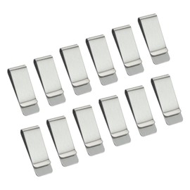 12 Pieces Silver Money Clips, Metal Cash Clip, Slim Stainless Steel Credit Card Holder for Men Women, Portable, Lightweight, Polished Holder for Banknotes, Bills (2 Inches/2 Inches), silver