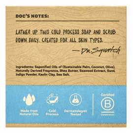 Dr. Squatch Natural Bar Soap for Men - Cold Process Soap with No Harsh Chemicals - Coastal Mist (5 oz, 3-Pack)